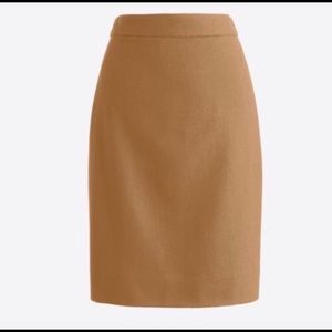 J. Crew Size 14 Camel Wool Pencil Skirt